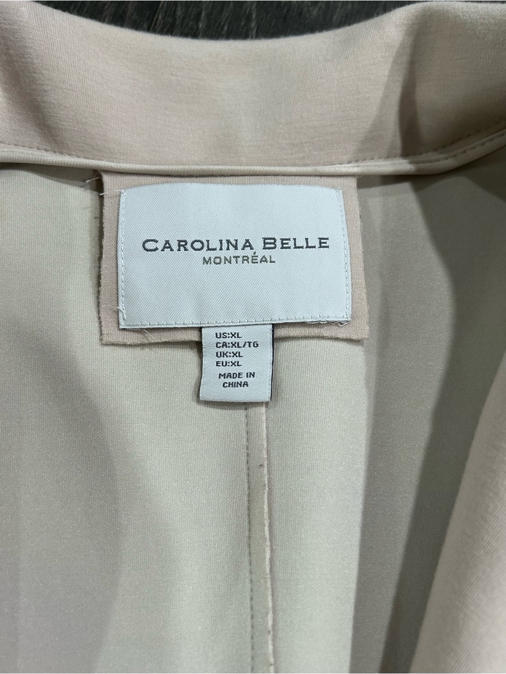 Carolina Belle Montreal Beige Off White Long Jacket Cardigan Over Coat Snap XL - Picture 4 of 7
